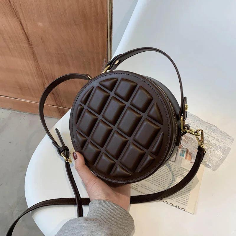 Pu Chocolate One-shoulder Diagonal Bag