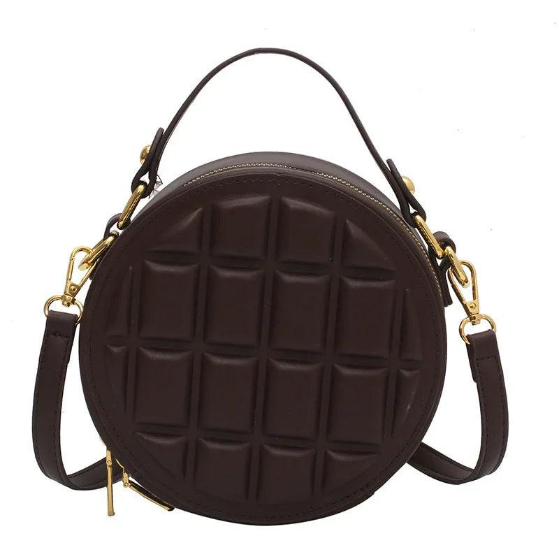 Pu Chocolate One-shoulder Diagonal Bag