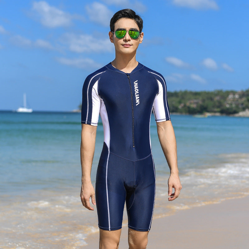 Men's One-Piece Short Sleeve Surf Suit | Nylon Sports Wetsuit Canada | L-5XL