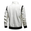 Men's Leather Stand Collar Zip up Hooded Winter Jacket