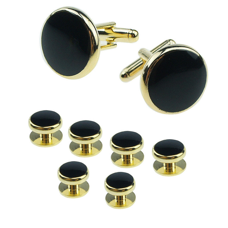 Men's Round Oil Drip Enamel Cufflinks – Copper French Shirt Cufflinks in 4 Colors | Canada & USA