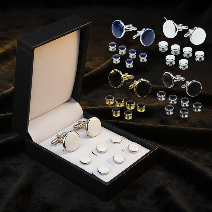 Men's Round Oil Drip Enamel Cufflinks – Copper French Shirt Cufflinks in 4 Colors | Canada & USA