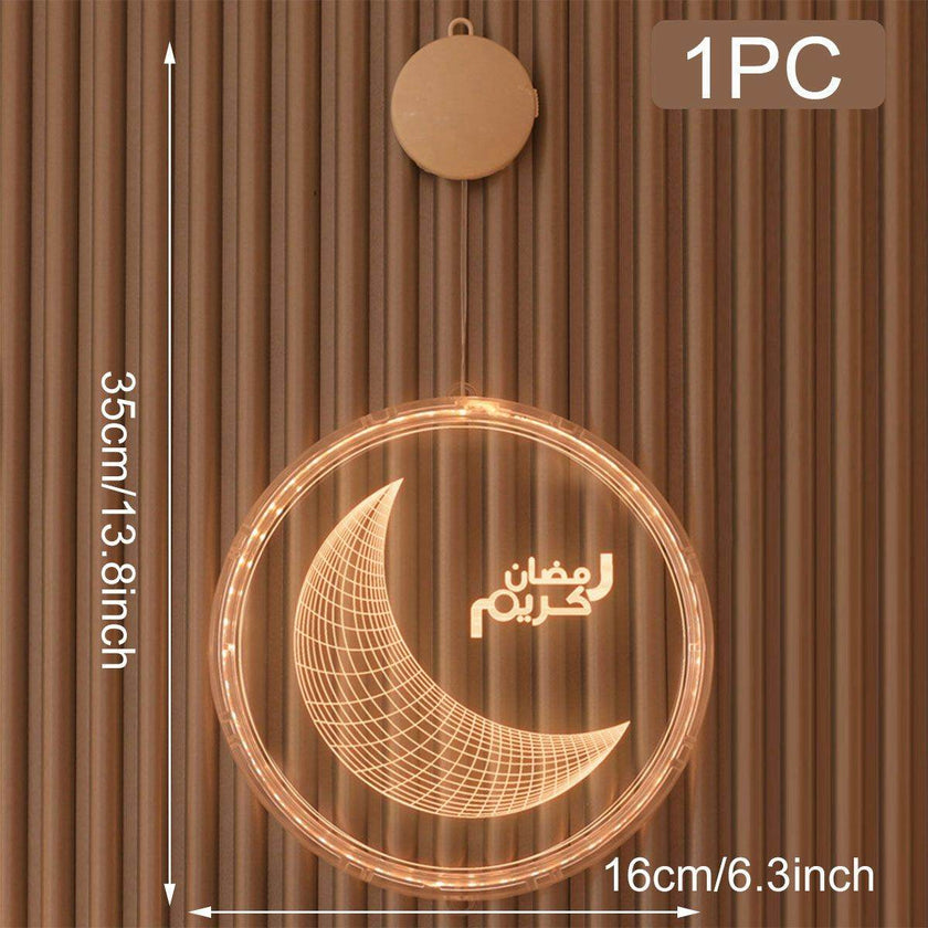 EID Mubarak Moon Star Eid Mubarak Garland LED Curtain String