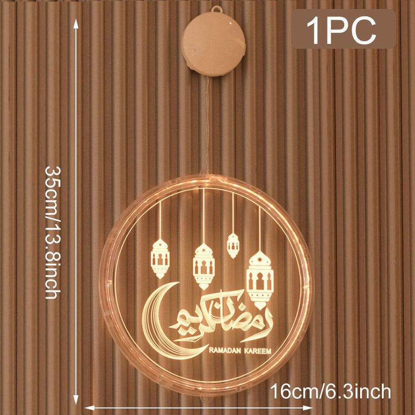 EID Mubarak Moon Star Eid Mubarak Garland LED Curtain String