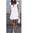 Women Casual summer day dresses V Neck summer mini dress