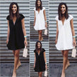 Women Casual summer day dresses V Neck summer mini dress