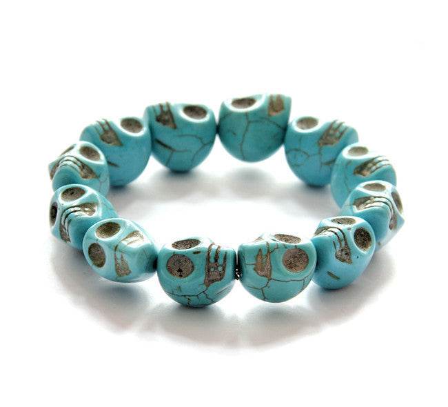 Jewelry Bracelet Synthetic Turquoise Skull beaded Bracelet