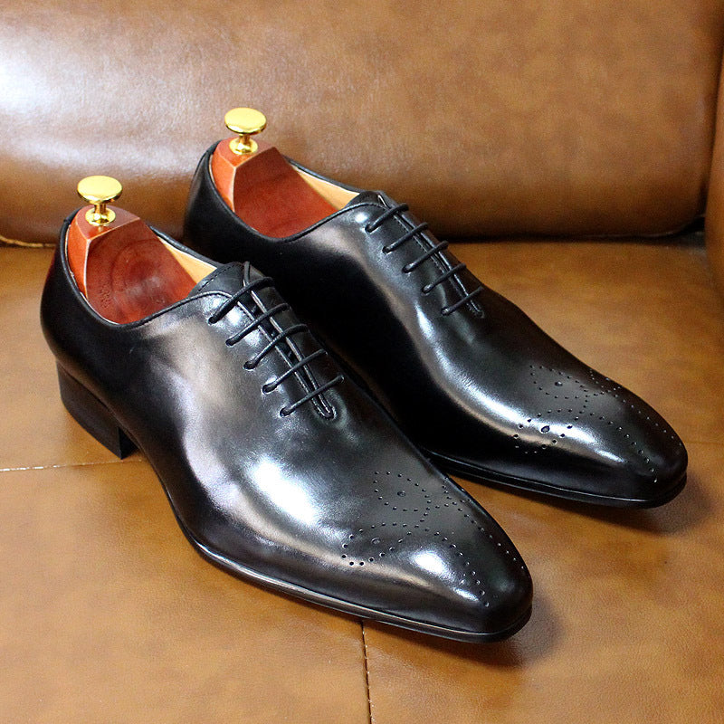Men's Handmade Oxford Shoes – Genuine Cowhide Brogue Dress Shoes (6 Colors, EU 38–47)