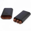 Portable Travel 3 Pack Humidifying Leather Cigar Case