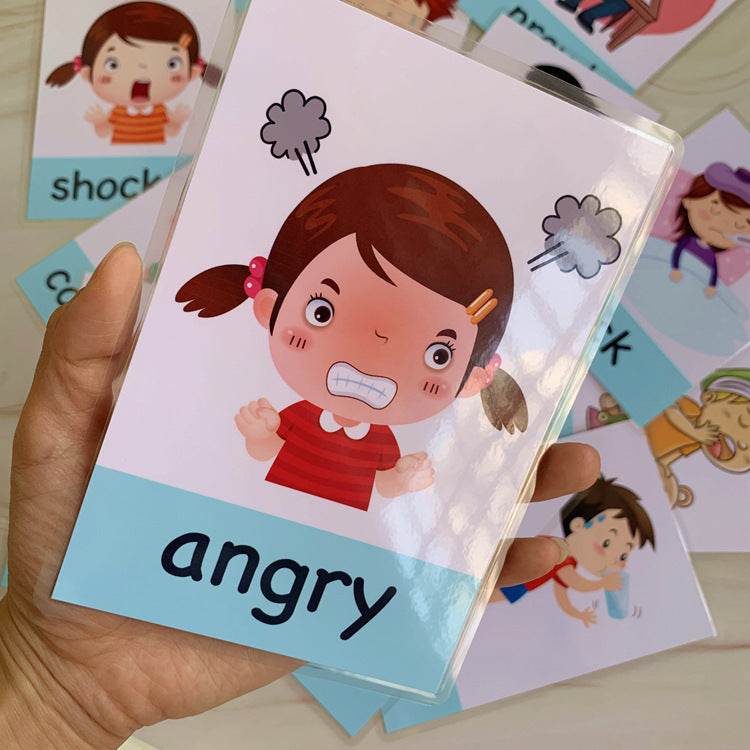 14 pcs Kids Learning Emotions Cognitive Flash Cards
