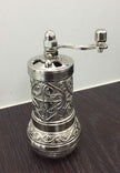 Turkish Manual Coffee Grinder, Removable and Easy to Clean, Hand Crank, Outdoor Style, Silver