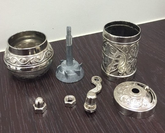 Turkish Manual Coffee Grinder, Removable and Easy to Clean, Hand Crank, Outdoor Style, Silver