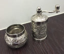 Turkish Manual Coffee Grinder, Removable and Easy to Clean, Hand Crank, Outdoor Style, Silver