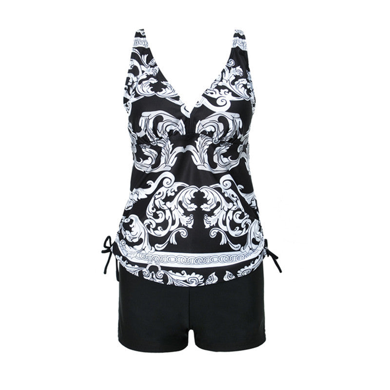 Plus Size Women's Bikini Set | Printed Boxer Bottoms Swimwear Canada
