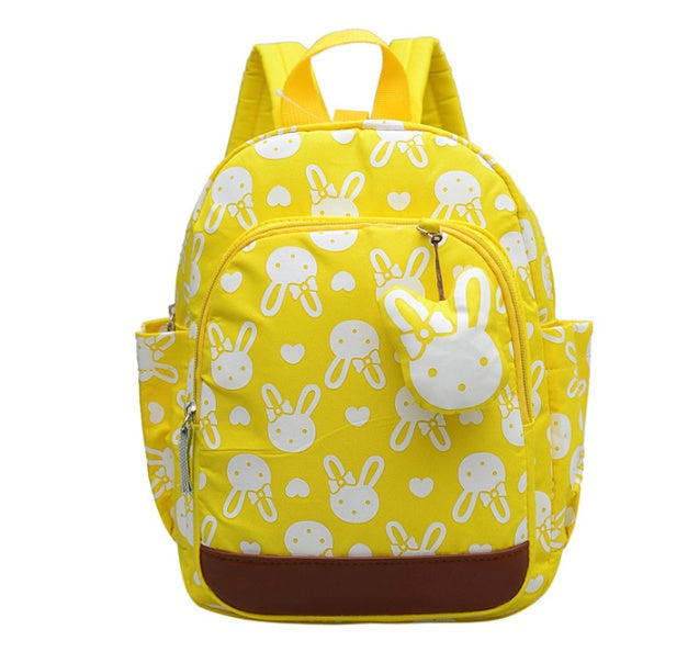 Kids Anti-Lost Kindergarten Backpack – Breathable Canvas Schoolbag (Pink, Blue, Yellow, Green, Navy)