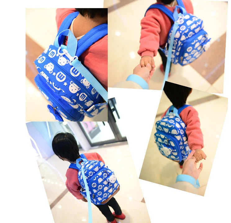 Kids Anti-Lost Kindergarten Backpack – Breathable Canvas Schoolbag (Pink, Blue, Yellow, Green, Navy)