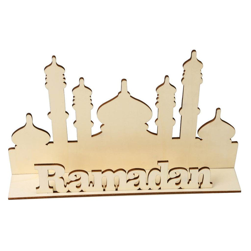 Muslim Eid Al-Fitr Decoration Craft Gifts Eid Mubarak Ramadan Wooden Ornaments