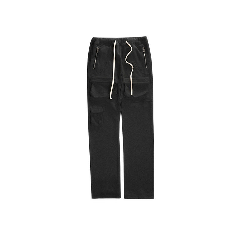 Mijko Unisex Multi-Pocket Cargo Trousers — High Street Drawstring Casual Pants (Autumn/Winter)