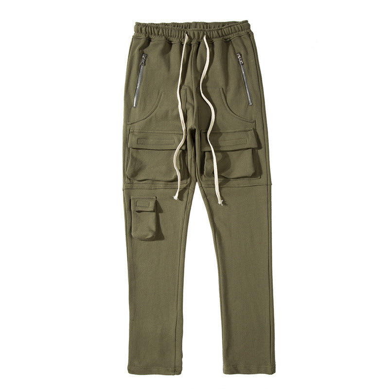 Mijko Unisex Multi-Pocket Cargo Trousers — High Street Drawstring Casual Pants (Autumn/Winter)