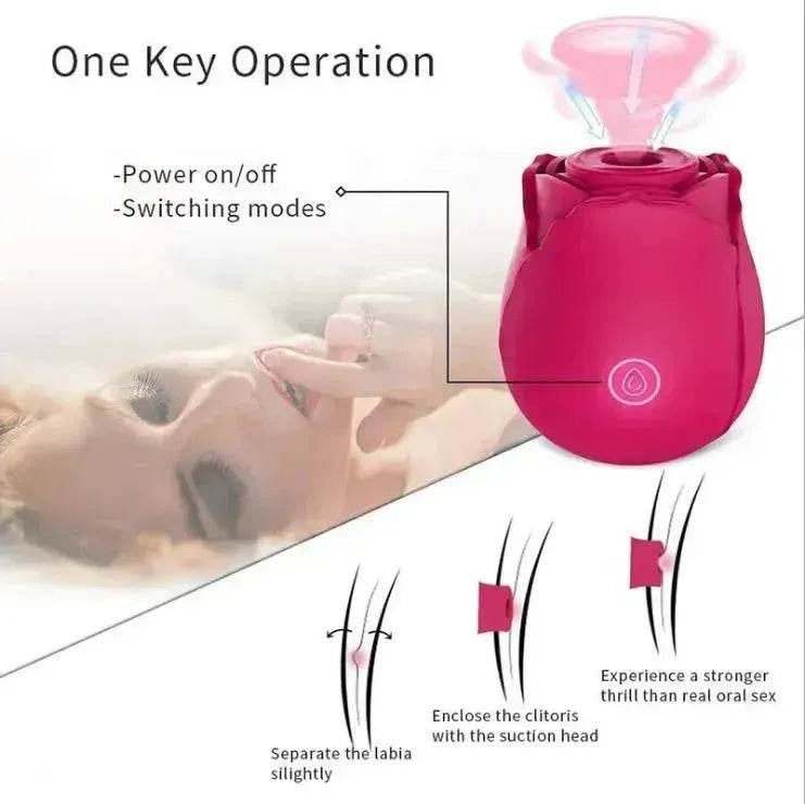 Rose Sec Sucking Tongue Licking Vibrating Toy Rose Toy for Women