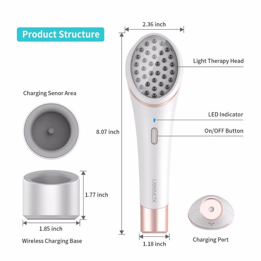 Xpreen Wireless Rechargeable Acne Light Therapy Device Blue & Red Light Acne Eraser