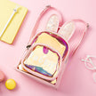 Cute Cartoon Rabbit Kids Backpack – Colorful Laser Transparent School Bag (Small & Medium)