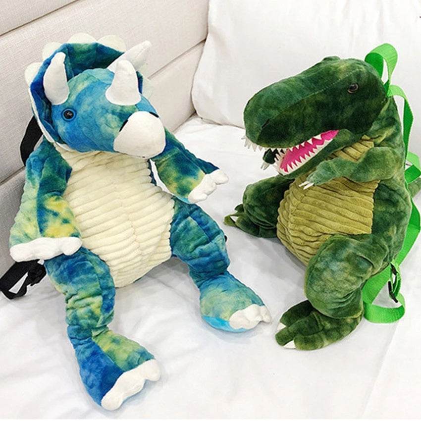3D Dinosaur Kids Backpack – Cute Cartoon Plush Bag