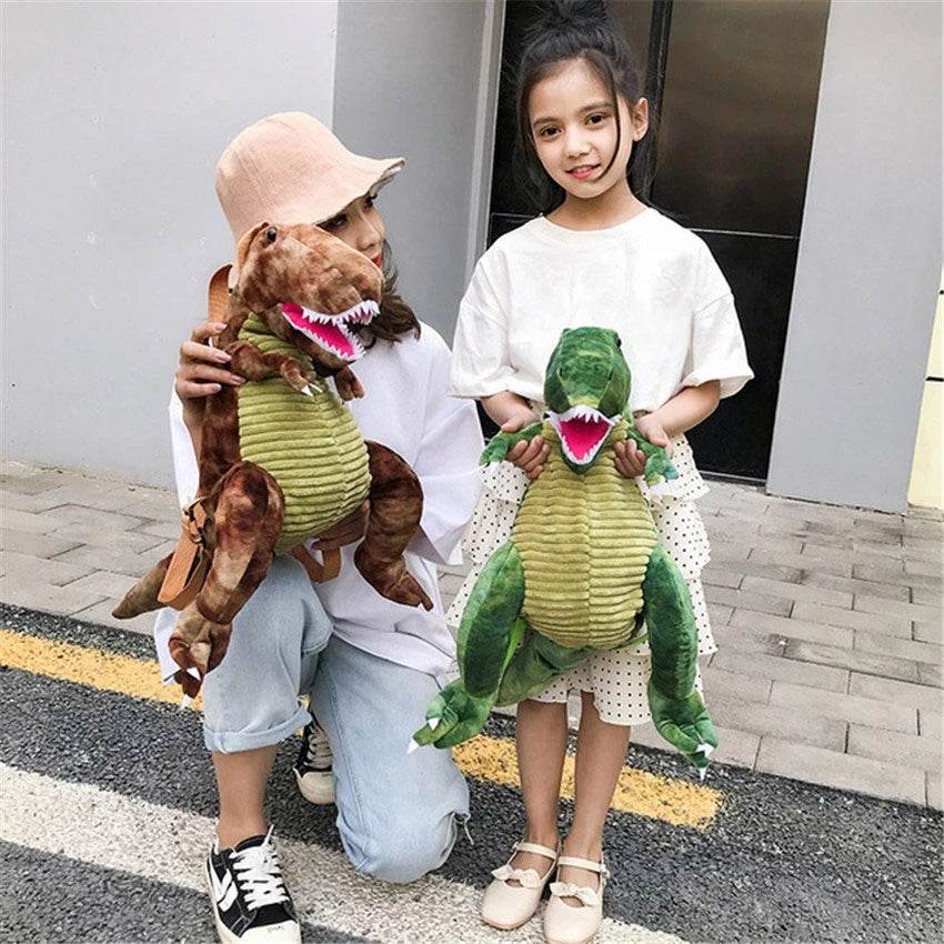 3D Dinosaur Kids Backpack – Cute Cartoon Plush Bag