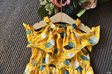 Girls' Bohemian Chiffon Sling Dress with Hat | Lotus Leaf Neck Summer Dress Canada USA