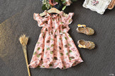 Girls' Bohemian Chiffon Sling Dress with Hat | Lotus Leaf Neck Summer Dress Canada USA