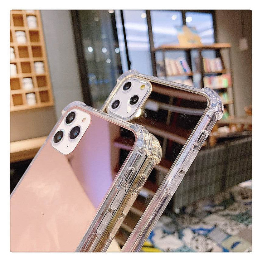 Soft rubber Mirror Phone Case women iphone case