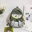 Kawaii Nylon School Backpack for Girls – Moon & Star Print, Bow Detail