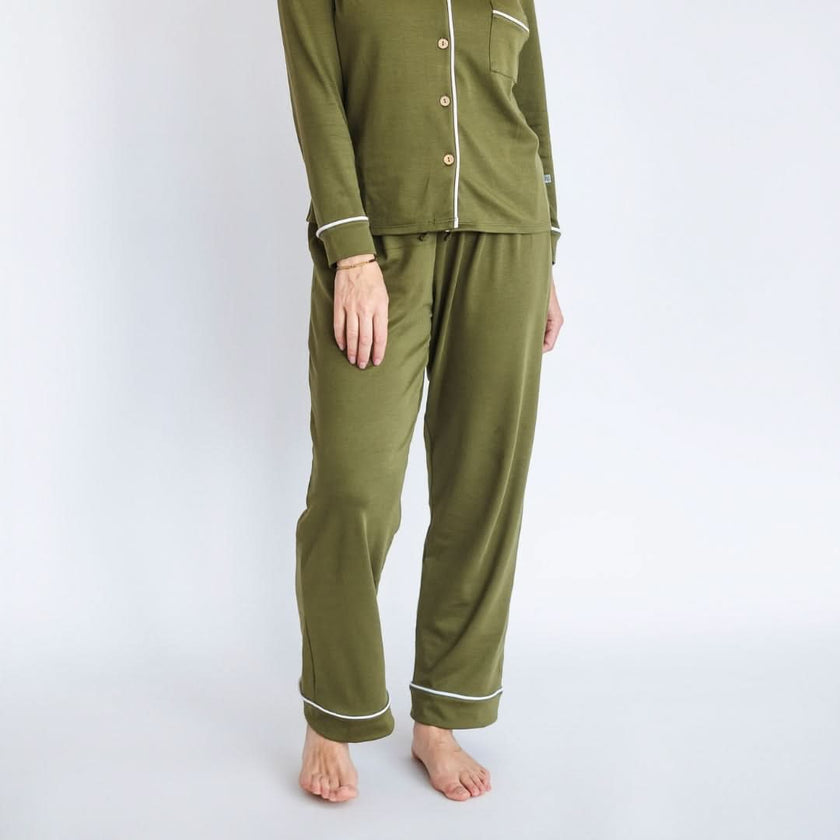 Ladies’ Bamboo Long Sleeve Button-Up Lounge Set | Antique Floral