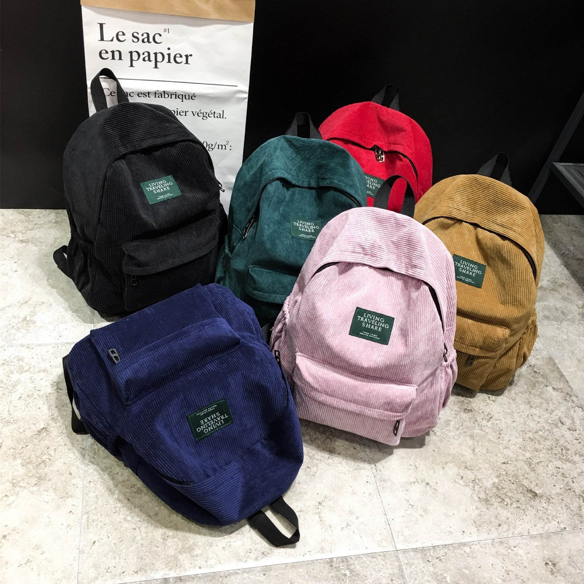 Mini School Bag Corduroy Small Canvas Backpack