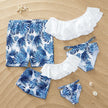 Bohemian Floral Family Matching Swimsuit Set – Parent-Child Swimwear for All Ages