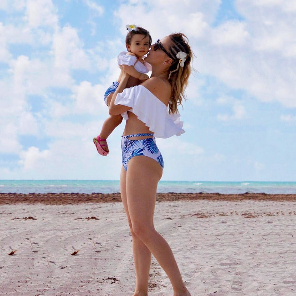 Bohemian Floral Family Matching Swimsuit Set – Parent-Child Swimwear for All Ages