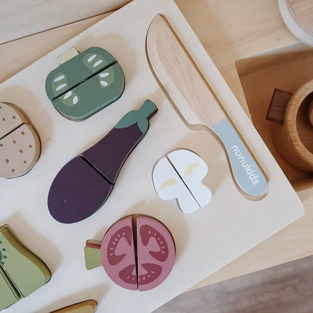Wooden Vegetable Cutting Puzzle Toy for Kids Canada USA