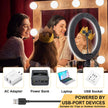 10-inch Dimmable LED Ring Light, 10W, 10 Brightness Modes, 3200-5500K, Adjustable Tripod 37-160cm