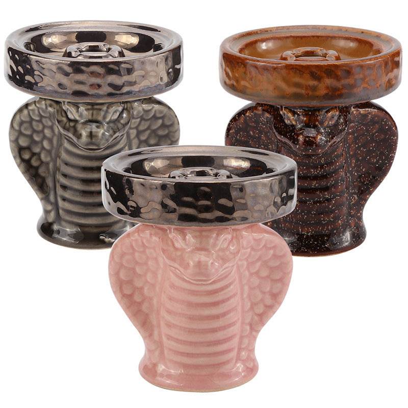 Creative Cobra Shaped Hookah Accessories Individually Packaged Ceramic Pot