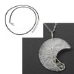 Natural Crystal Moon Pendant for Men and Women