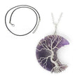 Natural Crystal Moon Pendant for Men and Women
