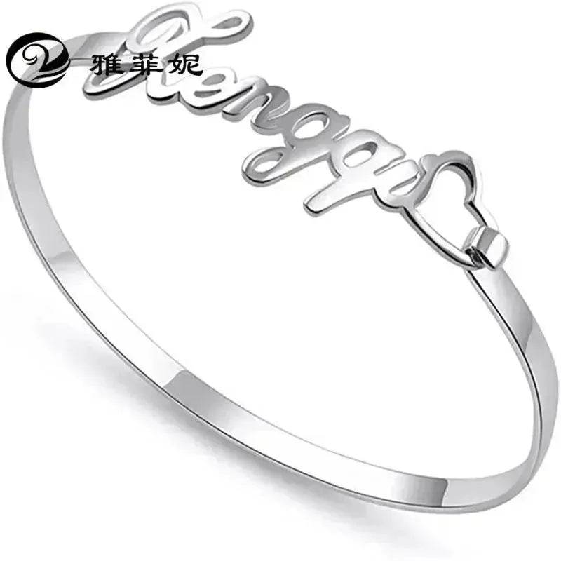 Customized Name Bracelet Personalized Custom Bangles Stainless Steel Jewelry