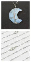 Natural Crystal Moon Pendant for Men and Women