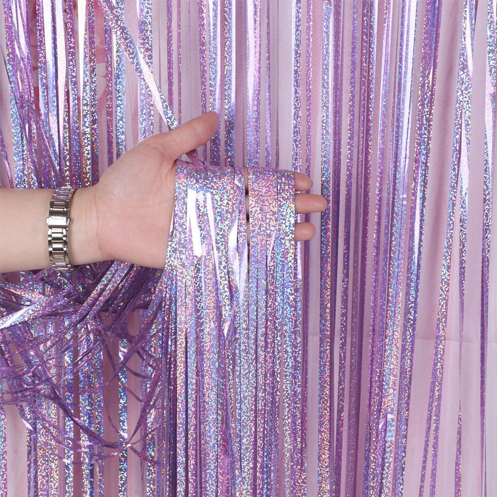 Laser Rain Silk Curtain – Birthday Party Background Wall Decoration (Multiple Colours & Sizes)