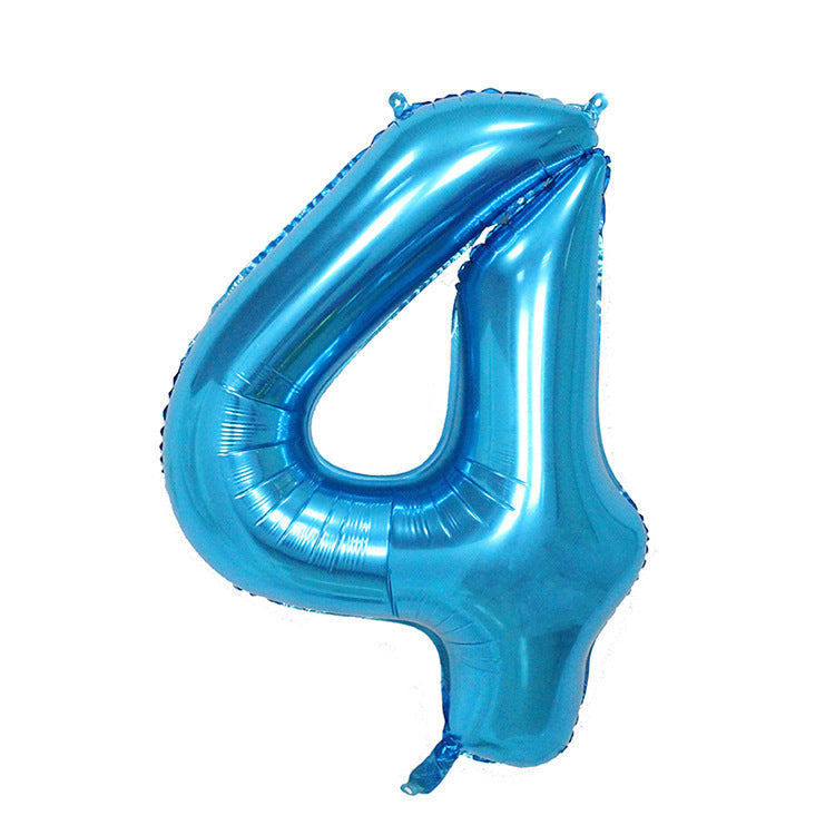 40-Inch Blue Number Foil Balloon – Birthday & Party Decoration (Styles 0–9 + Suit)