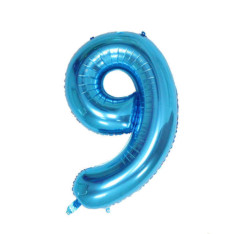 40-Inch Blue Number Foil Balloon – Birthday & Party Decoration (Styles 0–9 + Suit)