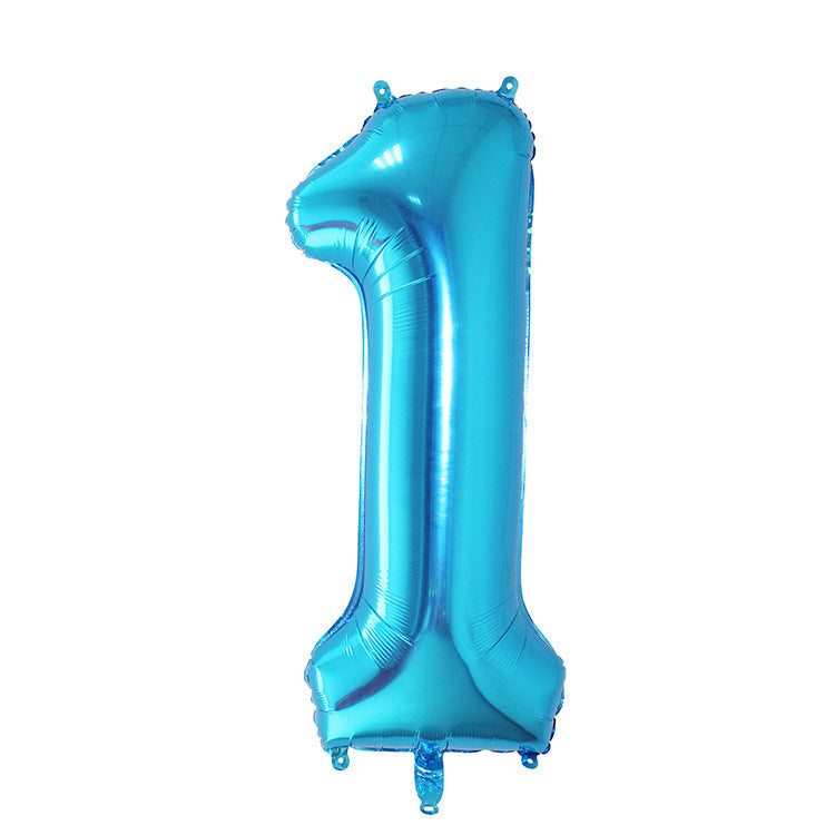 40-Inch Blue Number Foil Balloon – Birthday & Party Decoration (Styles 0–9 + Suit)