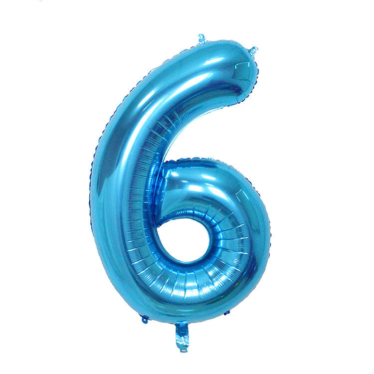40-Inch Blue Number Foil Balloon – Birthday & Party Decoration (Styles 0–9 + Suit)