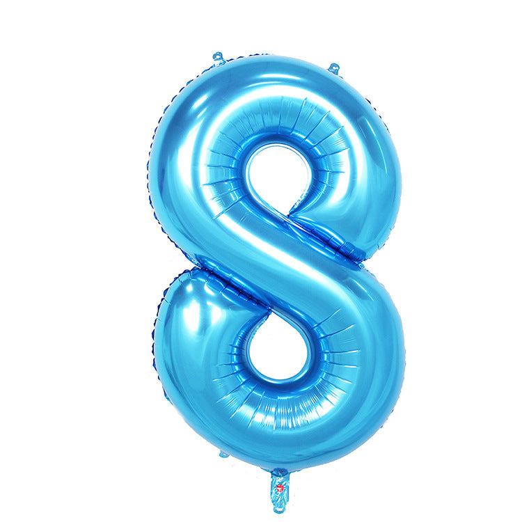 40-Inch Blue Number Foil Balloon – Birthday & Party Decoration (Styles 0–9 + Suit)