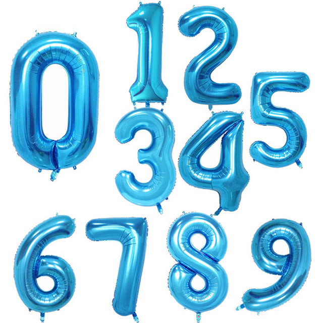 40-Inch Blue Number Foil Balloon – Birthday & Party Decoration (Styles 0–9 + Suit)